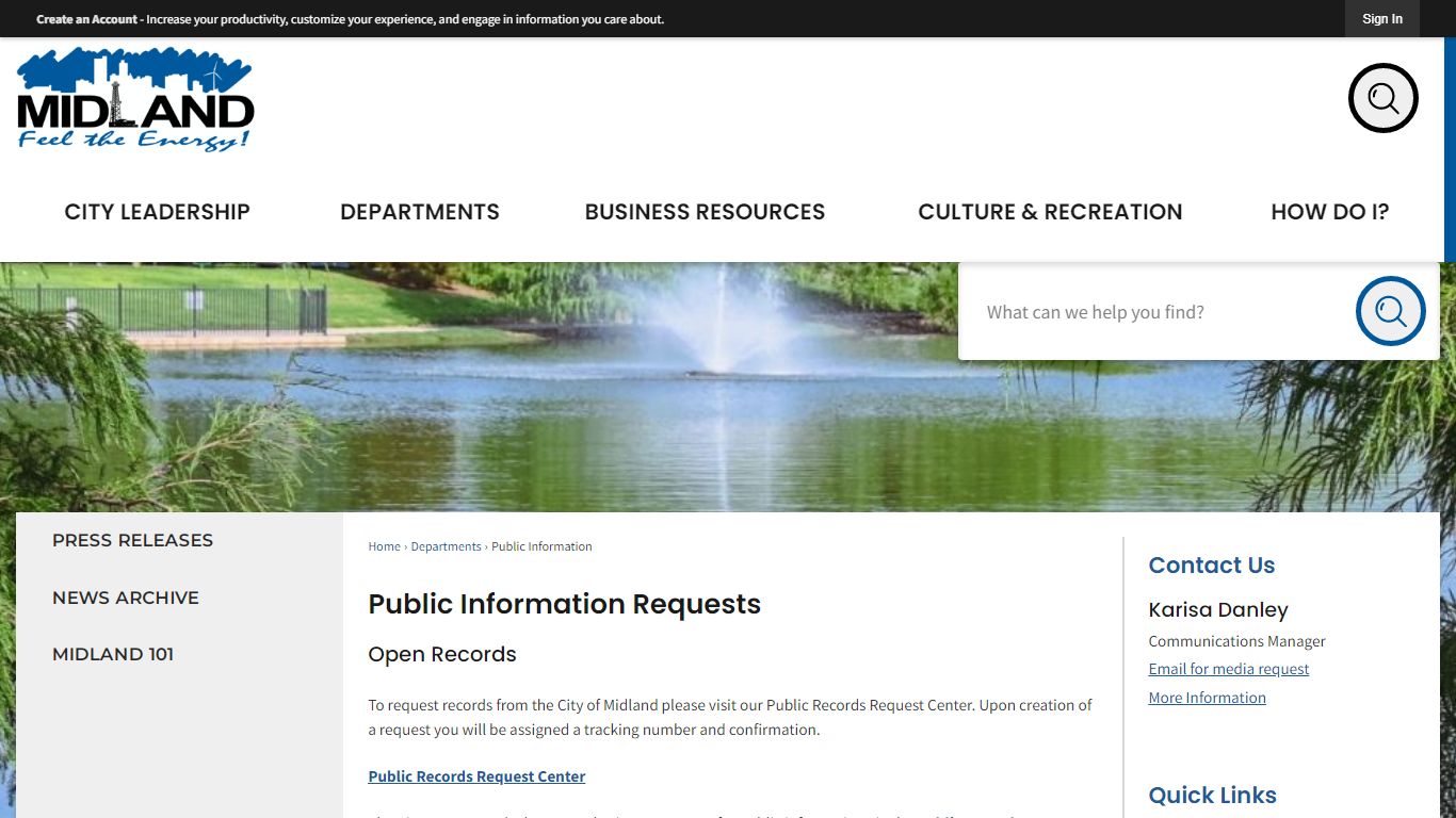 Public Information Requests | Midland, TX - Official Website