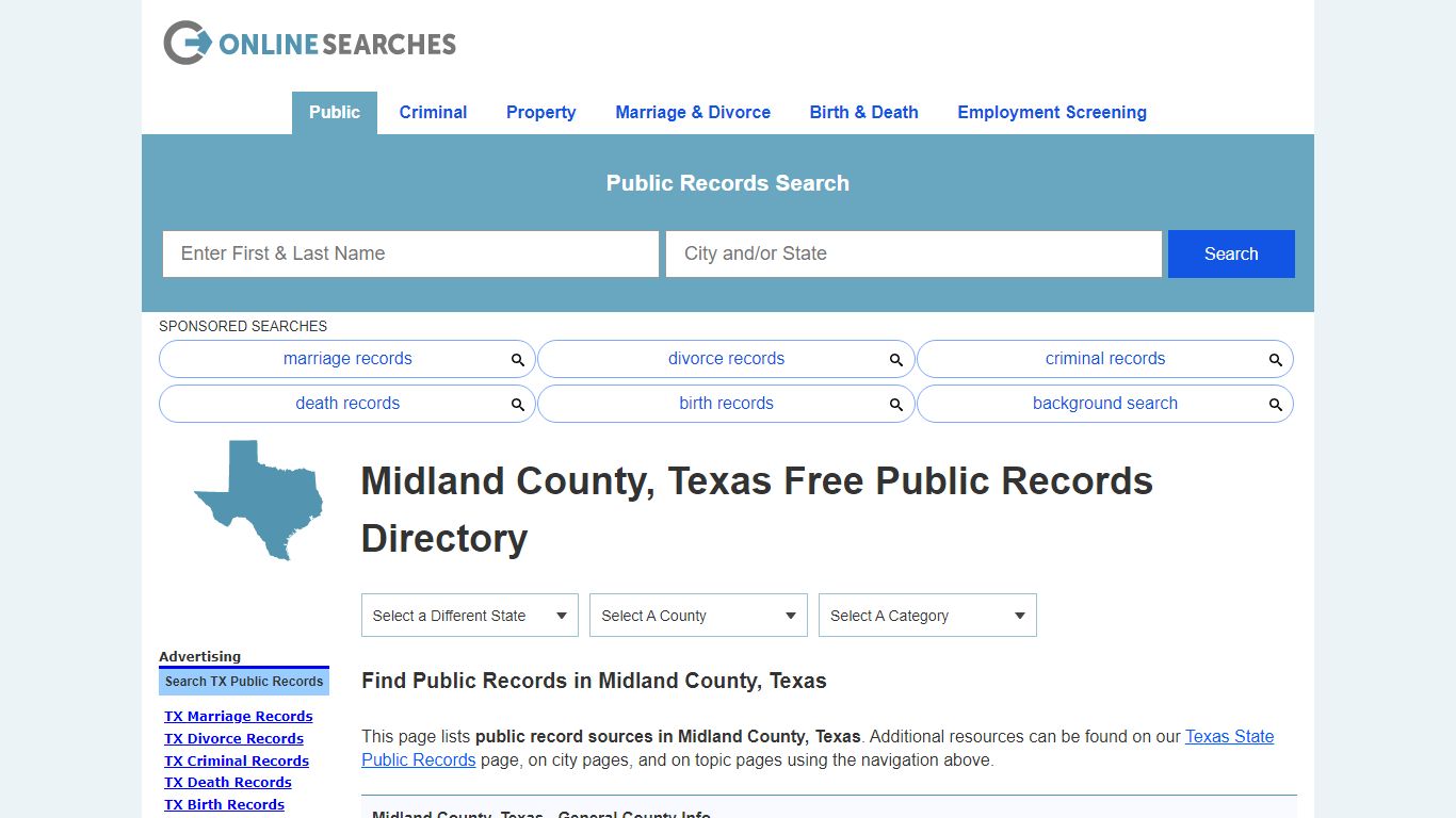 Midland County, Texas Public Records Directory