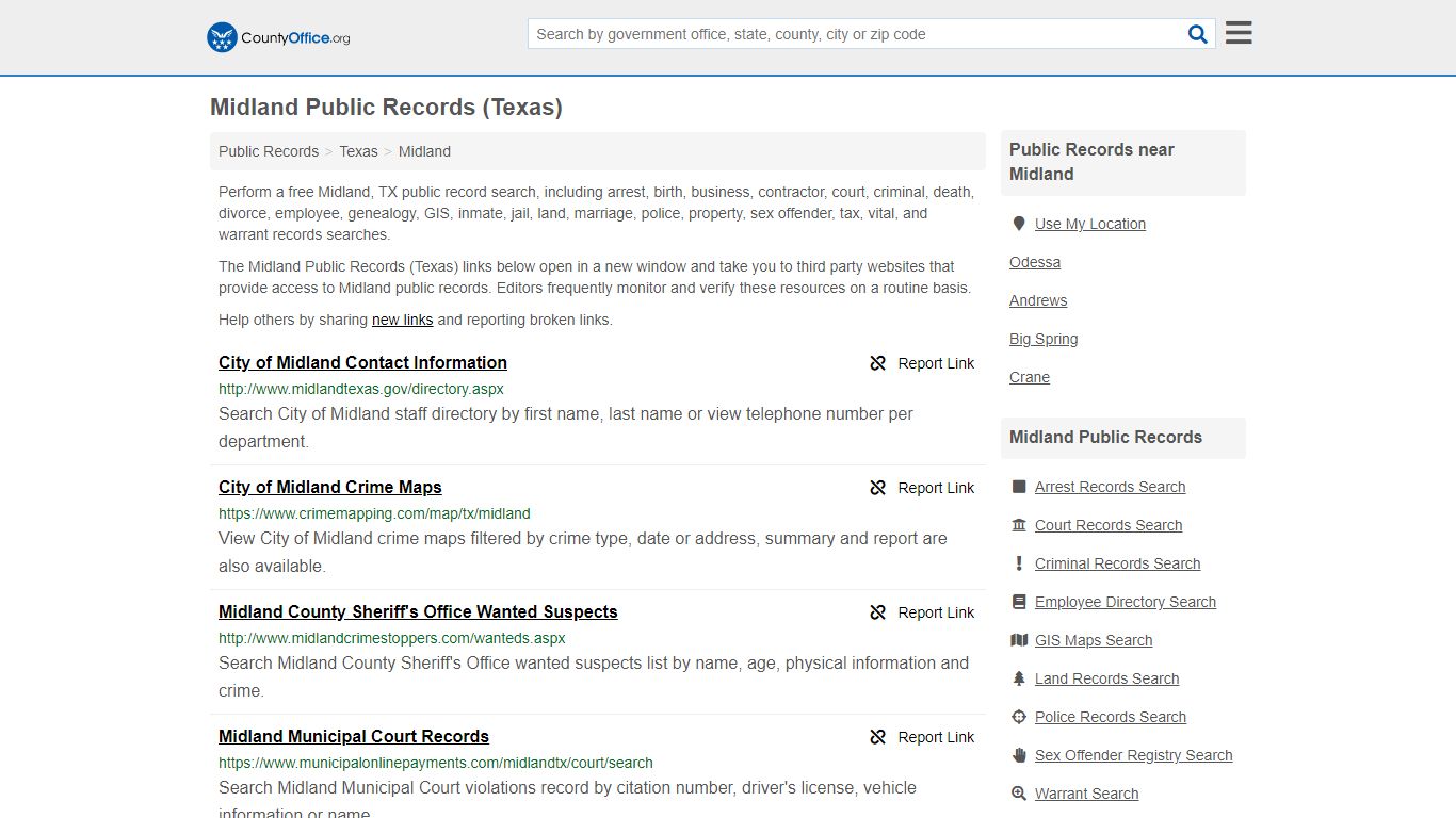 Public Records - Midland, TX (Business, Criminal, GIS ...